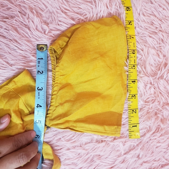 Forever 21 yellow mustard cold shoulder dress S - Picture 8 of 8